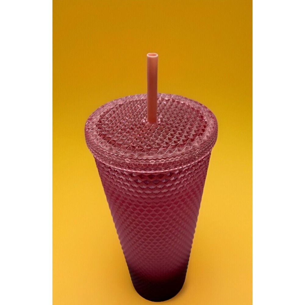 Starbucks 2022 Tumbler Cup Blush Pink Waxberry Ombre Gradient Studded 24oz Venti - Picture 5 of 10